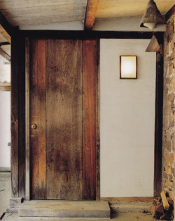 blueberrymodern:  door to george nakashima home, soleri bell - handcrafted modern by leslie williamson 
