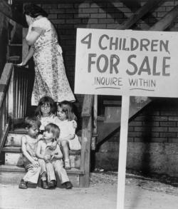 Collectivehistory:  A Mother Puts Up Her Children For Sale In 1948.  Mr. And Mrs.