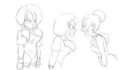 I was watching DBZ Kai on toonami tonight and made some random doodles during the show. I really wish we got to see Chichi and Videl fight more.
