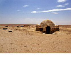 dvint1:  in 1976, the Star Wars production crew built Tatooine in the Tunisian desert, only to abandon the set after filming. Nearly four decades later, photographer Rä di Martino has photographed its decay. (via What Luke Skywalker’s Home Looks Like