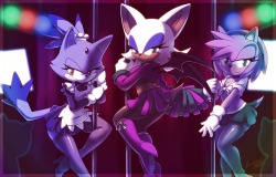 fandoms-females:  blaze__rouge_and_amy_by_nancher ( TMG # 17 -  O yes its Ladies Night )  ladie~ &lt; |D&rsquo;&ldquo;&rdquo;&rsquo;