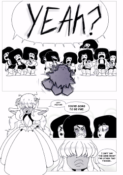 weirdlyprecious:  The Three-eyed beastpage 7Almost there guys, only two pages left! Also, I noticed some of you guessing how this new page was going to be, and now I believe we have some sapphires infiltrated on Tumblr. Please, if you know when SU is