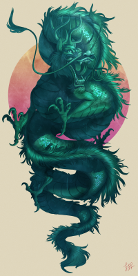 pinksparkledogs:  been havin’ a bit of a rut, but i think this helped me get out of it a little. Been workin on it for a couple days a jade dragon! a little something for my page on Flight Rising. scale technique taught to me by my bf