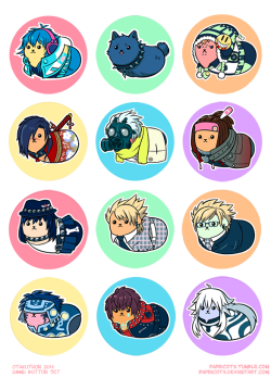 papricots:  Complete set of Mameshiba x Dmmd buttons for Otakuthon. Yay! Finished my first piece of merchandise :D