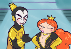 princesscallyie:   carlycmarathecat said: Could you imagine Jack Spicer &amp; Princess cosplaying as Monarch and Dr Girlfriend (both from Venture Bros) I don’t know much about that show, but all I see is total dork and absolute babe and that pretty