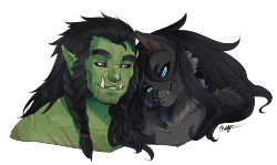 unifawn:  yes my name is Megan. These are Christmas presents for my buds. :3 (I finally found Zacks pic. Like wtf I kept saving it as a photoshop file haha)  The Worgen/Orc couple looks adorable, especially the Worgen. I&rsquo;d pet her if her boyfriend