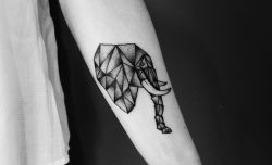 tattoos-org:Geometric elephant head dotwork