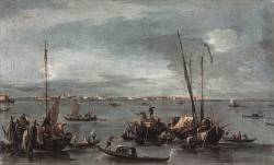 Francesco Guardi (Venezia, 1712 - 1793); The lagoon looking toward Murano from the Fondamenta Nuove, 1765-70; oil on canvas, 52.7 x 31.7 cm; Fitzwilliam Museum, Cambridge