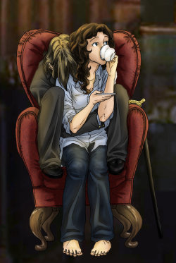 ou-tenkun:  This picture describes Not just how much I love this pairing but in so many ways how desperately in love I am with my darling. Because I am the Rumplestiltskin Part and she is the Belle Part of our relationship.  Picture is by iesnoth from
