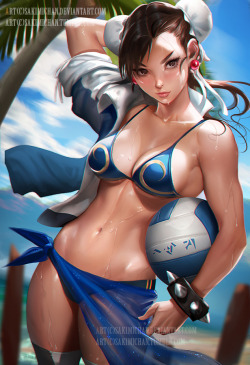 Beach volleyball .NSFW optional. by sakimichan 
