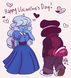 eternally-irrelevant:  Something from when I was playing on a Cintiq the other day.  Happy Valentines day, everyone!  ( @jen-iii , I really hope you don’t mind that I borrowed your Chille Tid outfit designs one more time.  They’re so cute and