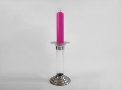  Rekindle Candle by Benjamin Shine  &ldquo;The Rekindle Candle is a candlestick holder which collects the melting wax to form a new candle.  As the candle burns, melting wax drips from the candle and accumulates inside the transparent stem where a length