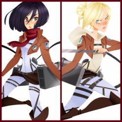 The Two ATTACK ON TITAN Ladies part of my 130 LADIES PROJECT!! Mikasa Ackerman and Annie Leonhardt!! This show is full of strong female characters and that’s one of the reasons I love it so much  (at Bilbao, Spain)