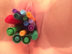 ilovebigthings69:  thepreachypeachbabe:  ilovebigthings69:  thepreachypeachbabe:  Marker challenge!  She’s a bad little slut😏😏😏😈💦  Actually I’m a good slut I’m a bad girl 😏  Well look at you😏 you’re stretching your pussy more
