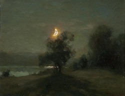 laclefdescoeurs:  Clair de lune sur le lac d’Aiguebelette, François-Charles Cachoud 
