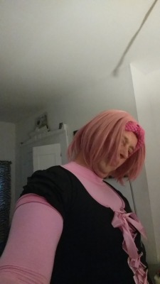 sissysluthouse:My Tumblr is @pinkswtr1 and I am a sissy faggot. I secretly love to wear pretty sweaters and cute maid costumes. My little penis belongs in panties, tights and strechy leggings. I am submitting these pictures of myself and my little dick