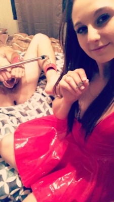 cacboo1025: What my night consisted of. New red pvc dress and a little bitch locked up in chastity. He has 8 more days left 😜❤️ @jetpowerd   
