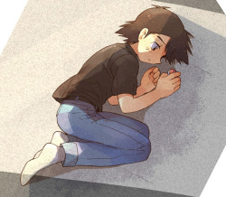 mypalletshippinglove:  Source: Pixiv Ok this is so sad. Ashy misses Gary so much v.v 