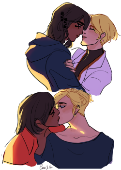 bees-free:  more Pharmercy sketches but with short-haired!Angela