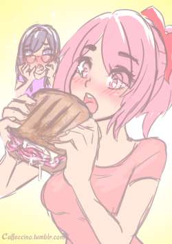 Madoka eats the ultimate sandwich, impressing Homura-chan with her sandwich munching prowess~  ò v ô  PatreonPicarto