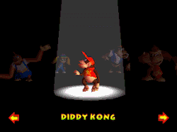 retrogamingblog:Character Select Screen from Donkey Kong 64this game was my fucking jam. diddy kong for life.