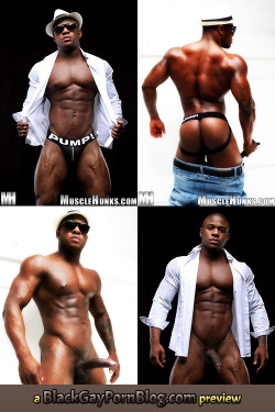 blackgayporn:  black gay porn update courtesy of Muscle Hunks - sexy Adam Sky shows off his big thick uncut dick and fat muscle ass. get more pics and LONGER XXX video on the main blog: Adam Sky: MuscleHunks Thick Uncut Dick Black Muscle   //    The beaut