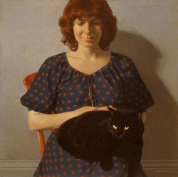 Michael Leonard.Â Girl with a Black Cat.Â 1976.