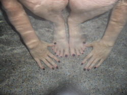 A couple more hand photos - one in the hot tub under water.