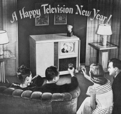 rogerwilkerson:  A Happy Television New Year!  Detail from 1947 Dumont Television ad. 
