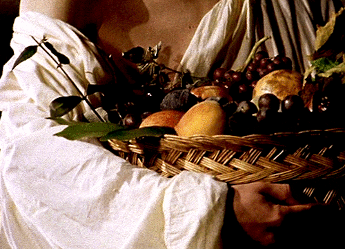 fruitblr:ANDREW GARFIELDas Caravaggio’s “Boy with Fruit” in Simon Schama’s The Power of Art (2006)