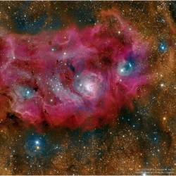 The Lagoon Nebula in High Definition #nasa #apod #eso #inaf #lagoonnebula #m8 #stars #gas #hydrogen #dust #constellation #sagittarius #nebula #milkyway #interstellar #universe #space #science #astronomy