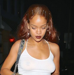 alexander-lvst:  📷PHOTOS OF THE WEEK📷: Rihanna Flashes Nipples In Sheer Top (NSFW)  @rihanna flashed more than she bargained for when she revealed her braless breasts through a see-through top.