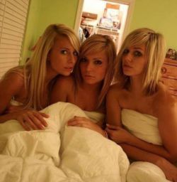 3 Hot blonde girls in bed with youFirst you gotta find the girls - Sexy.com