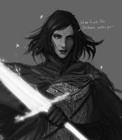 badasserywomen:  Maybe ill finish this at some point when i get more time.  My  Ashen one Sorceress Agnes ready to woo the ladehs 