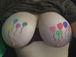 needy-little-sookie:  Because they call me balloon tits 🙈😂🎈