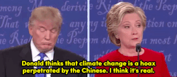 micdotcom:  Trump tried to pretend he never said climate change is a Chinese hoax In 2012, Trump did, in fact, perpetuate the notion that climate change is a hoax created by the Chinese in a tweet. He has since claimed that it was “a joke,” but he