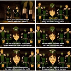 auroralynne:  supergladstar:  Just when things were starting to get good the episode ends. Ugh, I hate having to wait a whole week for the next episode.   Changing the subject, I am convinced that Zhu Li has a plan. I think Kuvira is so narcissistic that