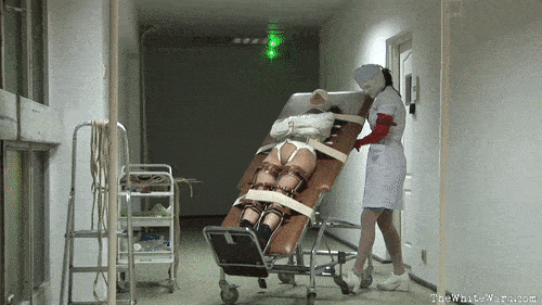 dollmakergeneral: thewhitewardcom: Properly securing patient for transport is very important at our Ward! Nurses, she is prepared for her procedure?  