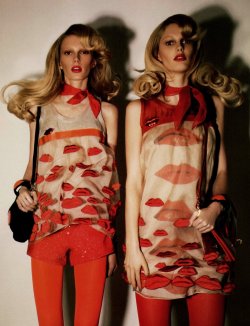 labsinthe:  “Just The Two Of Us” Sigrid Agren &amp; Patricia van der Vliet photographed by Glen Luchford for Vogue Nippon 2010 