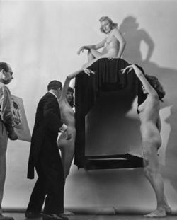 thegreatinthesmall:  In 1951, Dali teamed up with Magnum photographer Philippe Halsman to create one of the most enchanting, morbid and bizarre photographs of all time. Entitled “In Voluptas Mors,” or Voluptuous Death.  