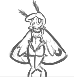 leadhooves:  fluffy monster girl moth succy :I … it’s kinda funny because AFTER I drew it I asked her what she thought of moths and her response was “terror”  m0Ths