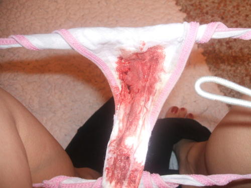 urinal-obsession:  …bloody panties / period. adult photos
