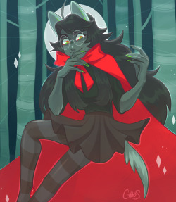 chaos7:little red riding jade doodle i finished from a few nights ago !
