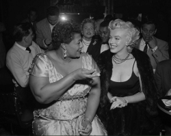  noseasboba: I never get tired of this photo. Ella Fitzgerald was not allowed to play at Mocambo because of her race. Then, one of Ella’s biggest fans made a telephone call that quite possibly changed the path of her career for good. Here, Ella tells