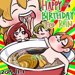 The Power of Love Live! 4 Koma #61 by Sumiremeron[ Full Size ]IT’S MY FAV RAMEN FATTIE’S BIRTHDAY (Nov. 1st)!!!!!! Naturally I force @reijikan to help me even though she’s neck deep in water busy with RL. I only have time to do two 4 komas, too,
