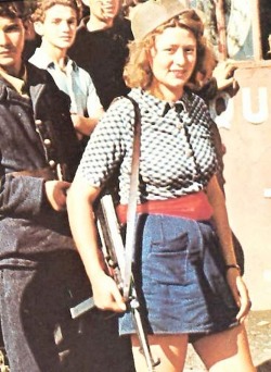 Simone Segouin, female French Resistance fighter, WWII.