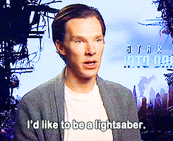 hiddlebatch1997:  Benedict Cumberbatch was asked what character he’d be if he was in Star Wars. This was his response. 