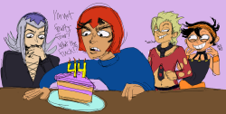 bastardfact:  Yesterday was Mista’s bday, but I wanted to celebrate it on the 4th So did Fugo and Narancia, its their greatest prank yet Abbacchio is there too trying not to laugh Happy 44444444444444444444444444444 mista!!!!!  I&rsquo;m so fuckin glad