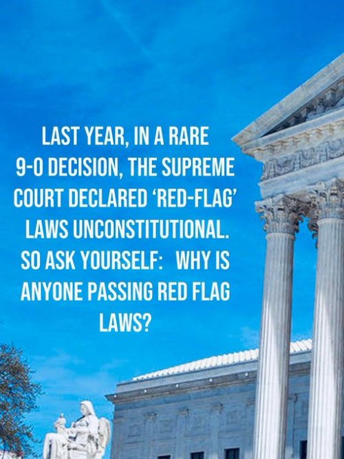 lucytheblackbird:  Supreme Court Ruling Delegitimizes Red Flag LawsFor the first time in 13 years, the Court upheld both privacy and gun rights, this time unanimously. Caniglia v. Strom’s 9-0 decision has the potential to create lasting effects and