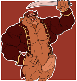 sarah-borrows:  You guys like the beast porns right?!More unrelated costumes, this time pirate themed from a commission.Dicks are big. What else is new.  Â¯\_(ãƒ„)_/Â¯ 
